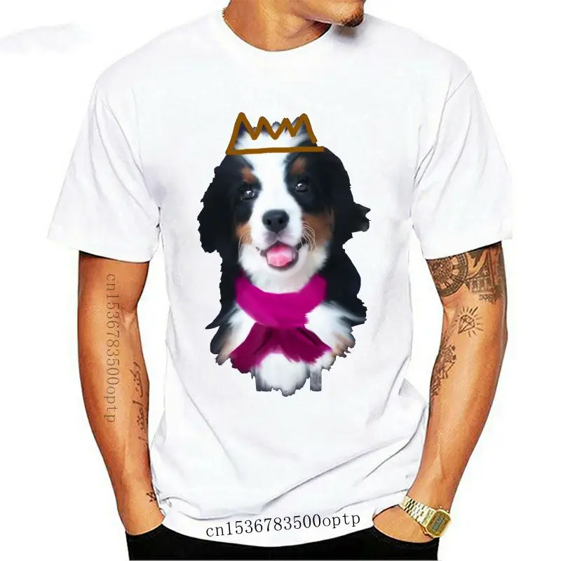 

Camiseta de pastor australiano para hombres, camisa con estampado de perro No se decolora, ropa de algodón de alta calidad, Tops