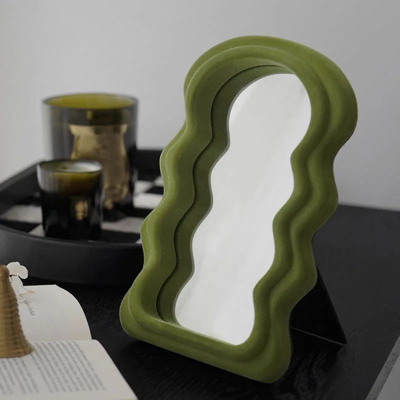

Pieces Gift Craft Decorative Mirror Nordic Vanity Makeup Mirror Irregular Shape Bedroom Espejos Aesthetic Mirror Home Decor