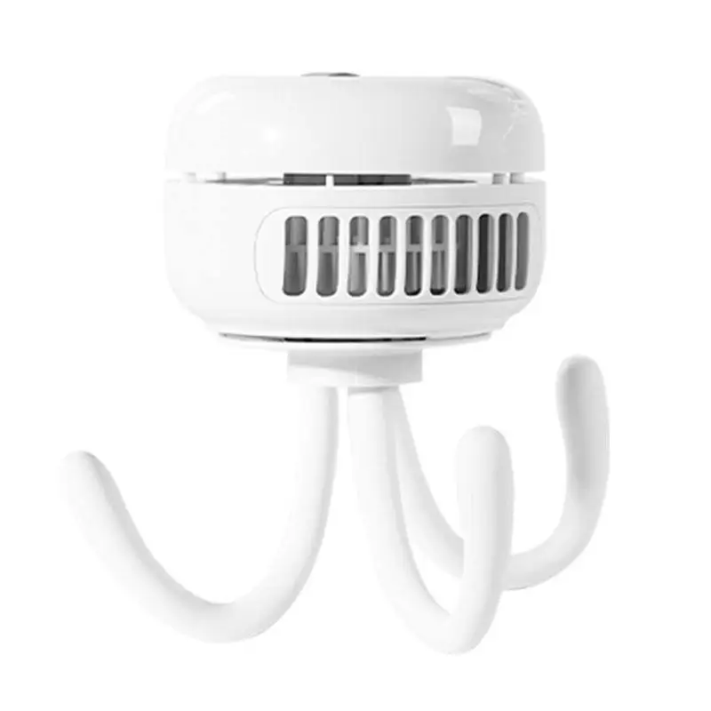 Flexible Clip Tripod Fan Baby Stroller Bladeless Fan Rechargeable Wireless Octopus Electric Fan with LED light