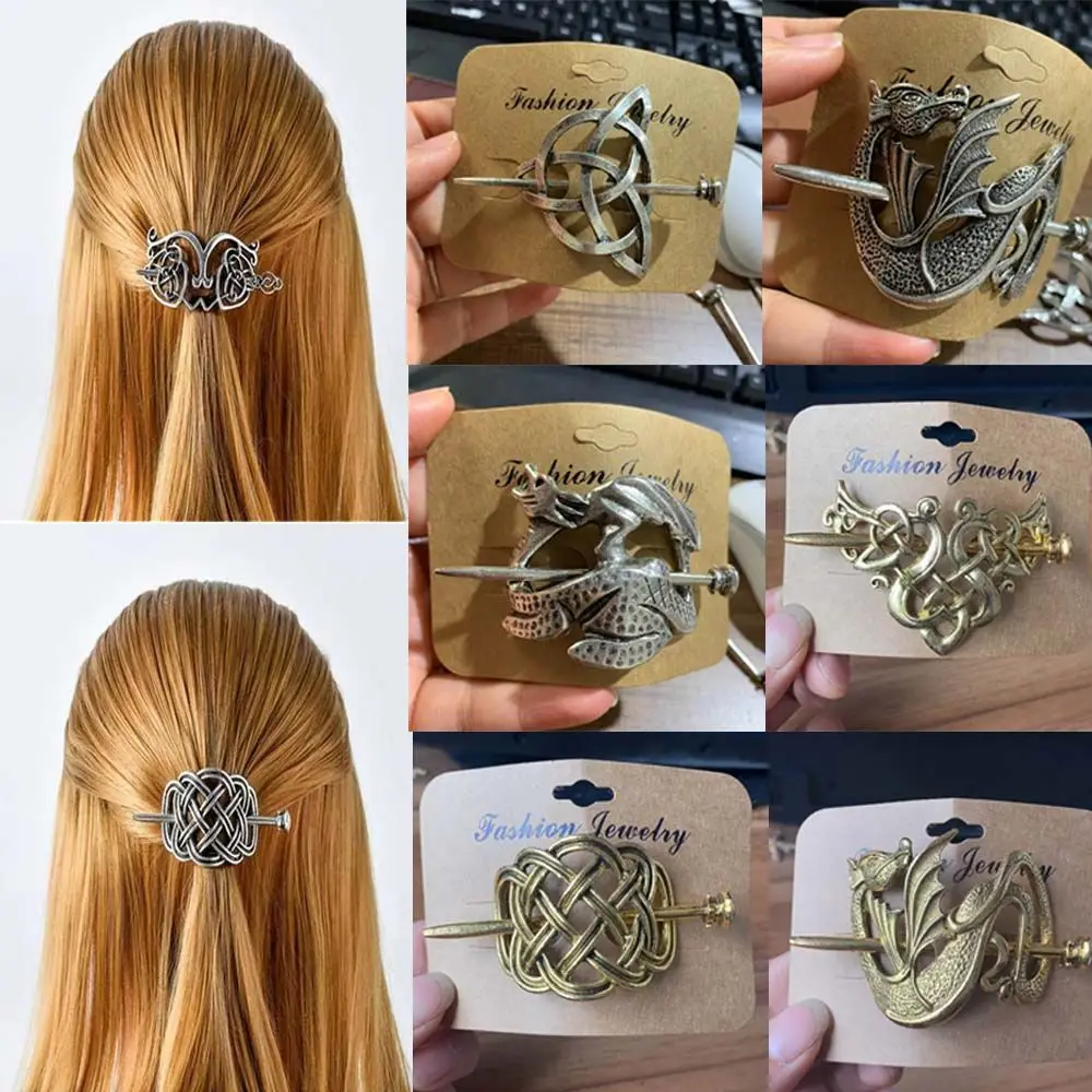

Vintage Viking Holder Jewelry Celtics Knots Viking Hair Sticks Hair Accessories Hair Clips Dragon Hairpins