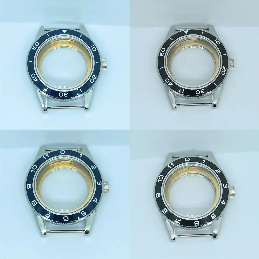 

New 41MM Watch Cases 316 Stainless Steel Sapphire Glass Black Bezel Fit Miyota8215 8200 ETA2836 Mingzhu 2813 Automatic Movement