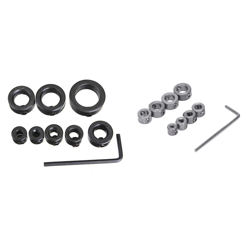 

8Pcs Woodworking Drill Bits Tools Depth Stop Collars Ring & 9Pcs Woodworking Drill Stopper Positioning Stop Ring
