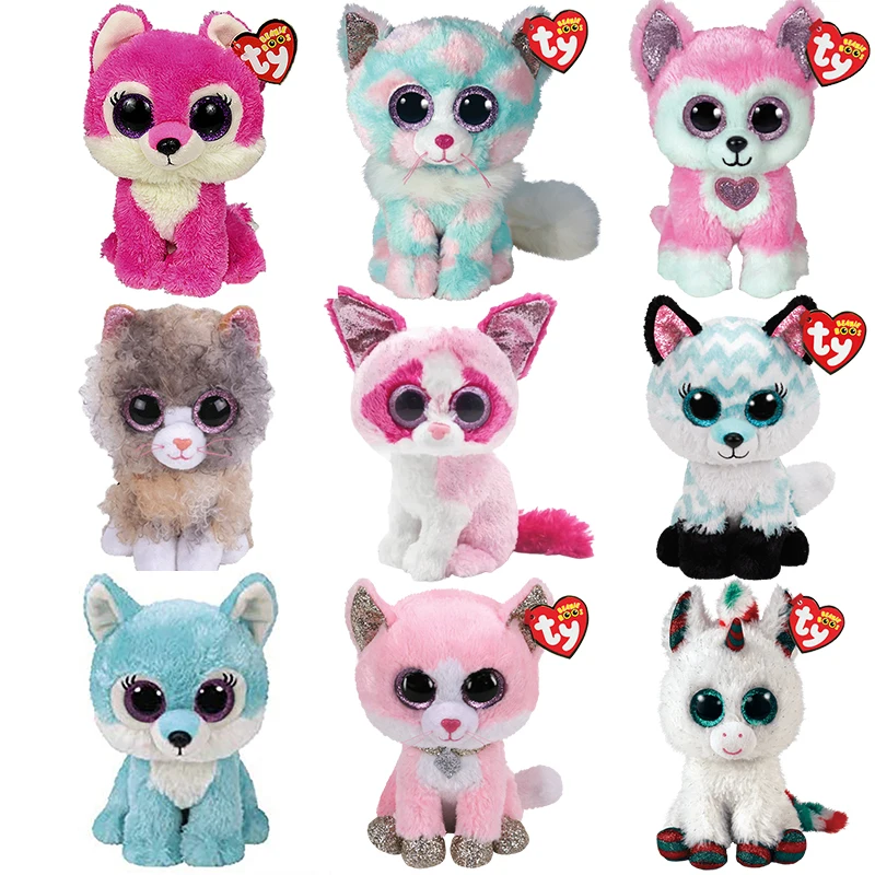 

Новинка 6 дюймов 15 см Ty Beanie Boos с большими глазами плюшевый горох коллекция плюшевых животных кукла для детей на день рождения Рождественский...