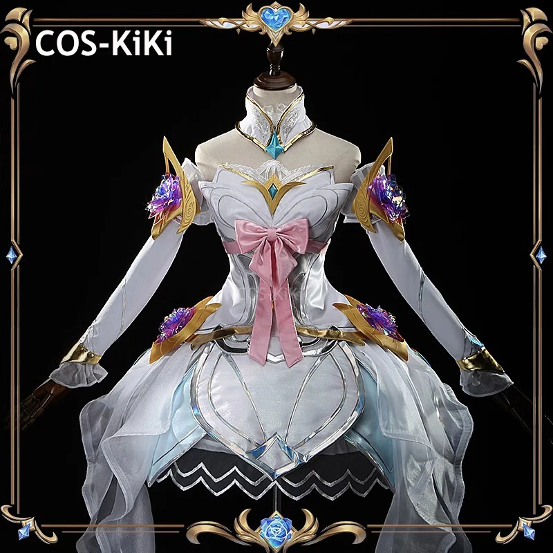 COS-KiKi Game LOL Seraphine Crystal Rose Боевой костюм Великолепная униформа Косплей Костюм