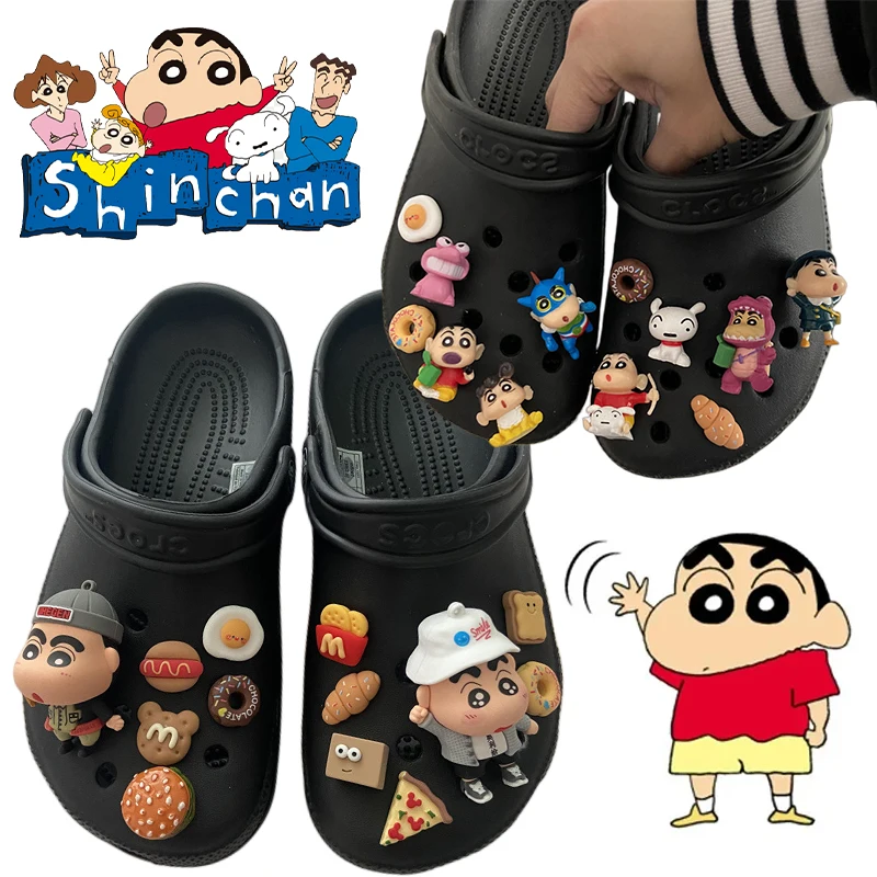 

Crayon Shin-chan Shoe Charms Accessories Sandals Shoe Buckle Decorations DIY PVC Cute Croc Jibz Buckle for Kids Party Xmas Gifts