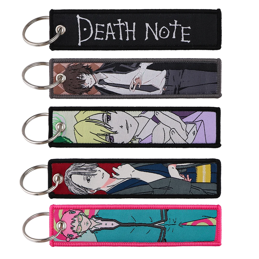 

DEATH NOTE Embroidered Key Tag Anime Keychain for Car Motorcycle Keys Holder Keyring Women Men Fashion Jewelry Accessories Gifts