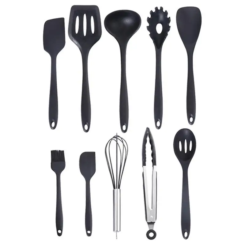 

Silicone Utensils 10pcs Silicone Tools Cookware Kitchen Utensil Set Heat Resistant Silicone Utensils Kitchen Set Ergonomic