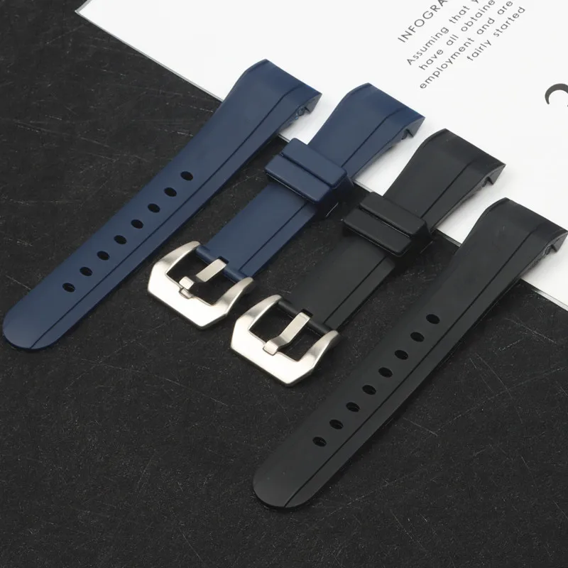 

Blue Black 24mm*20mm At Buckle Silicone Rubber Watchband For Graham Strap Racing Belt Watch Band Bracelet Buckle Logo on Tools