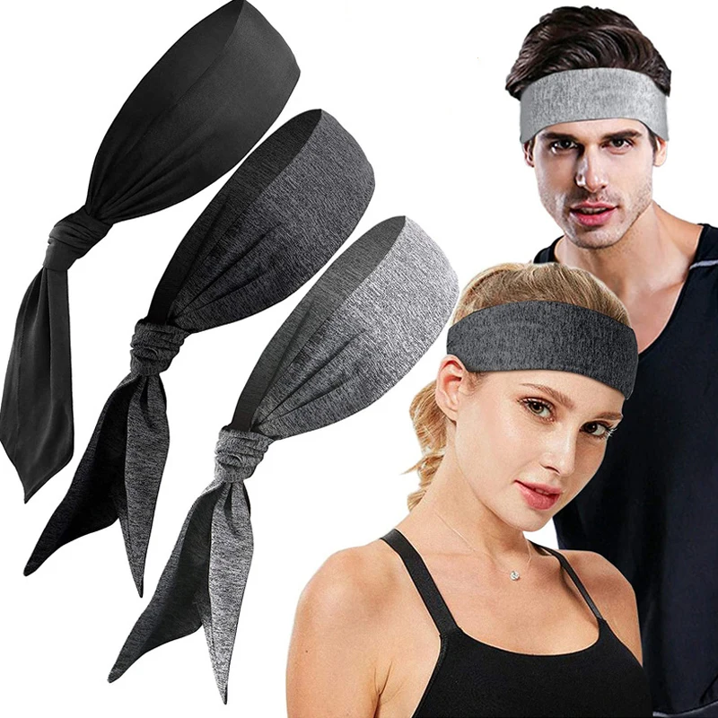 

Tie Back Headbands Stretch Sports Sweatbands Hair Band Moisture Wicking Workout Bandanas Running Unisex Tennis Pirate Hair Band