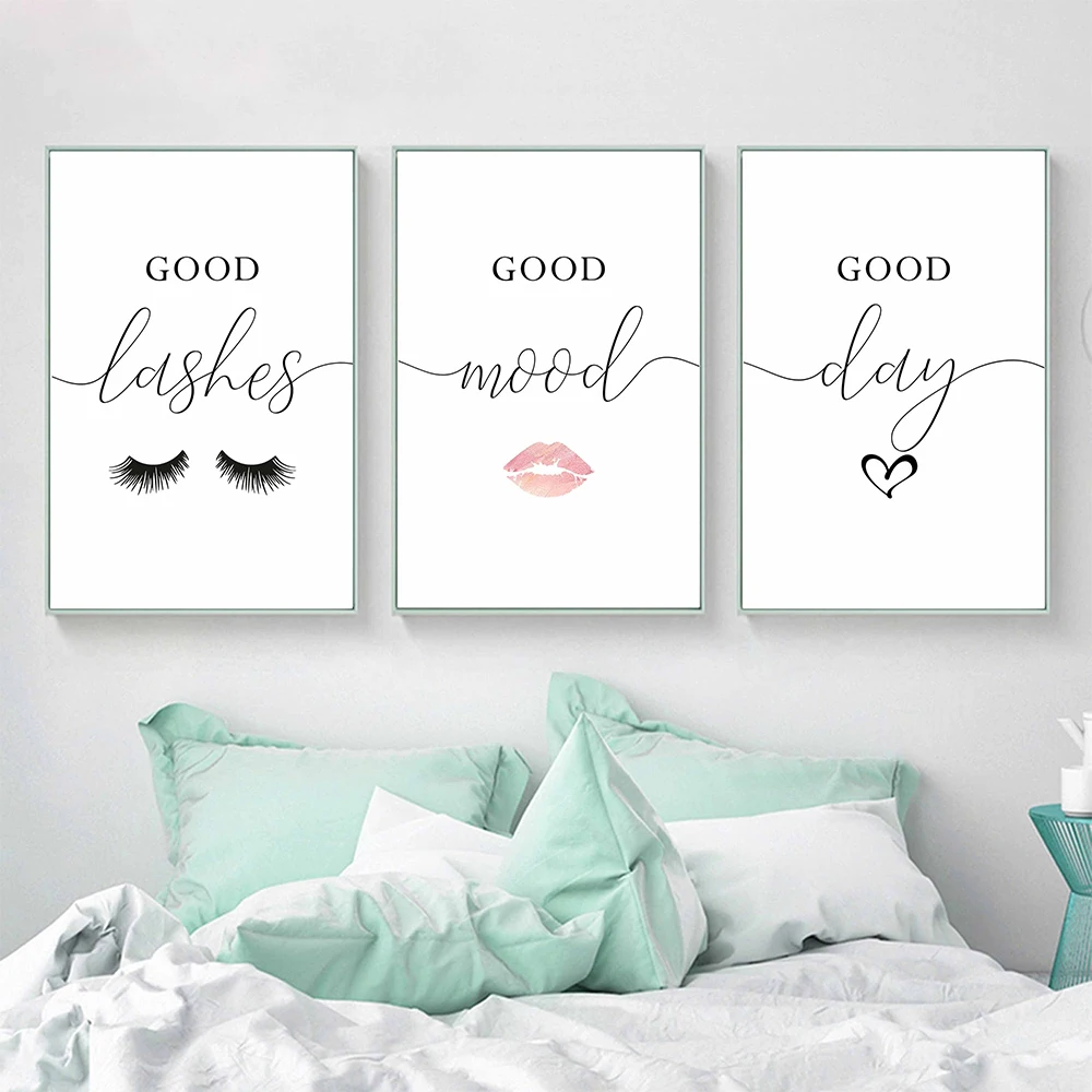 

Eyelashes Prints Makeup Vanity Lashes Poster Beauty Salon Painting Picture Nordic Wall Art Canvas For Living Room Home Decor