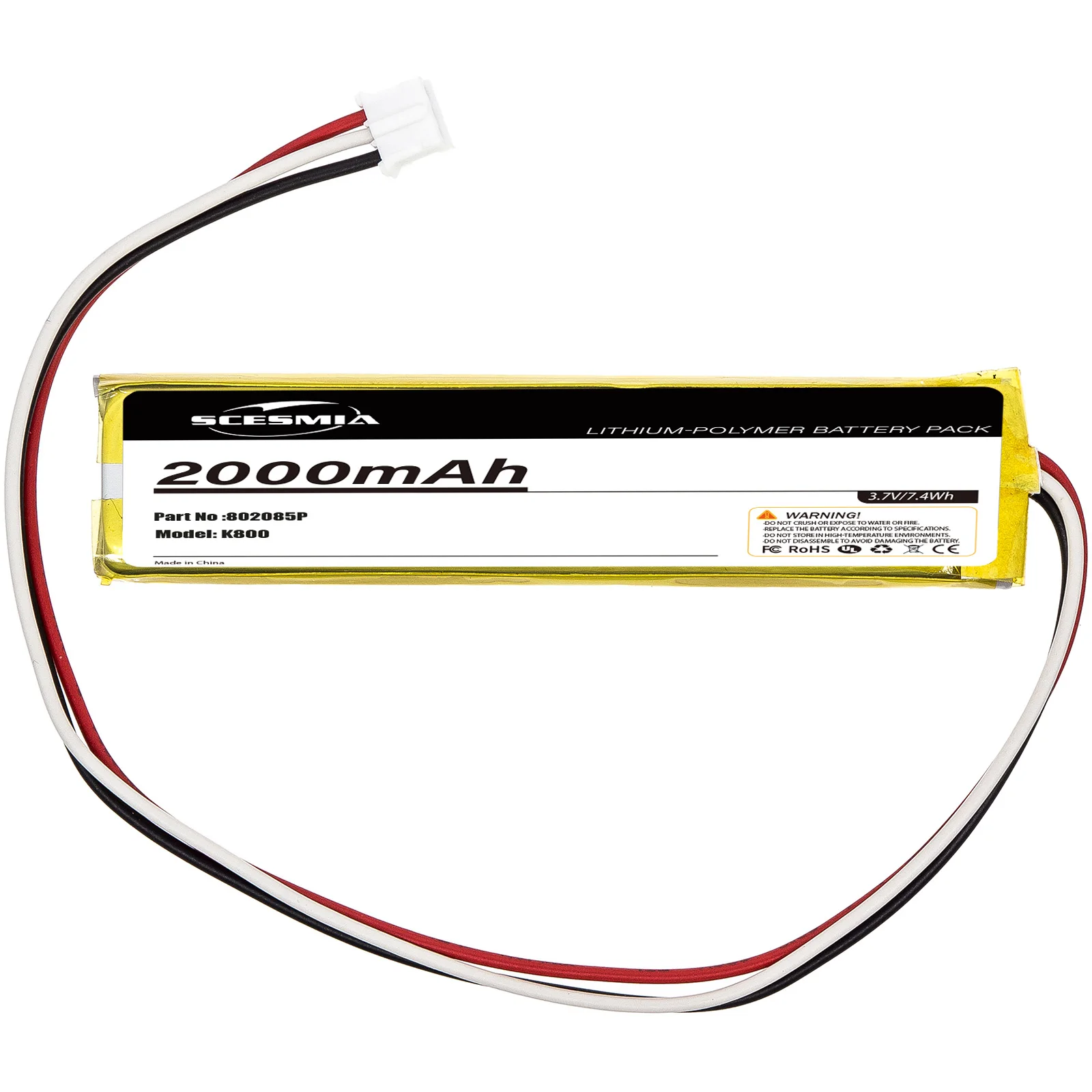 Фото Сменная батарея для клавиатуры Logitech K800 MX KEYS YR0073, 3.7V 2000mAh, артикулы 533-000177, 533-000221, 802085P, 533-000141 №5