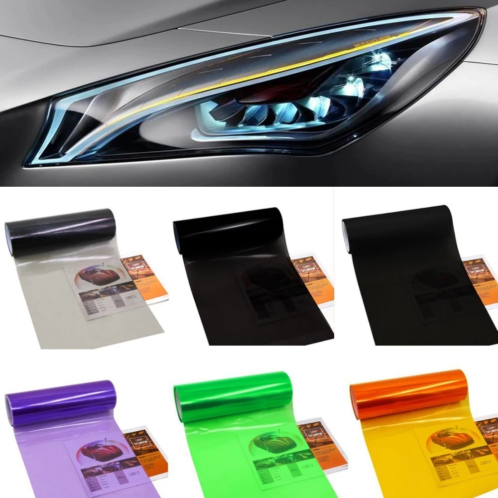 30/40X200CM Car Headlight Taillight Tint Vinyl Styling Waterproof Protective Vinyl Film High Quality For Any Car Light Sticker