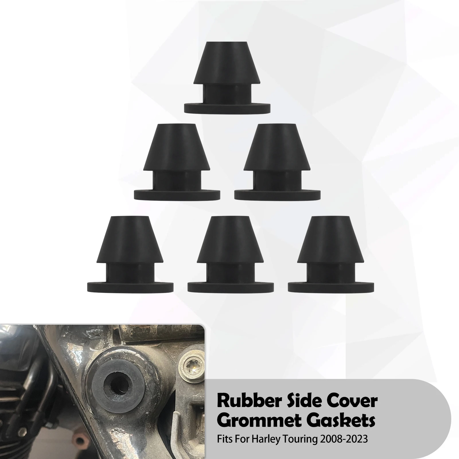 

Резиновая боковая крышка для мотоцикла, 6 шт., черная, для Harley Touring Electra FLHR FLHX FLTRX FLHT Street Glide Road King 2008-2023