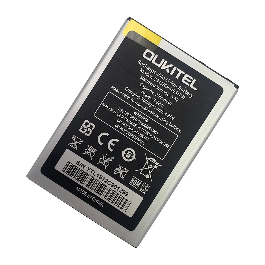 

Original 100% New 2000mAh Oukitel C9 Battery For Ouki C 9 Li-ion Replacement High Quality Cell phone Batterie Batteria