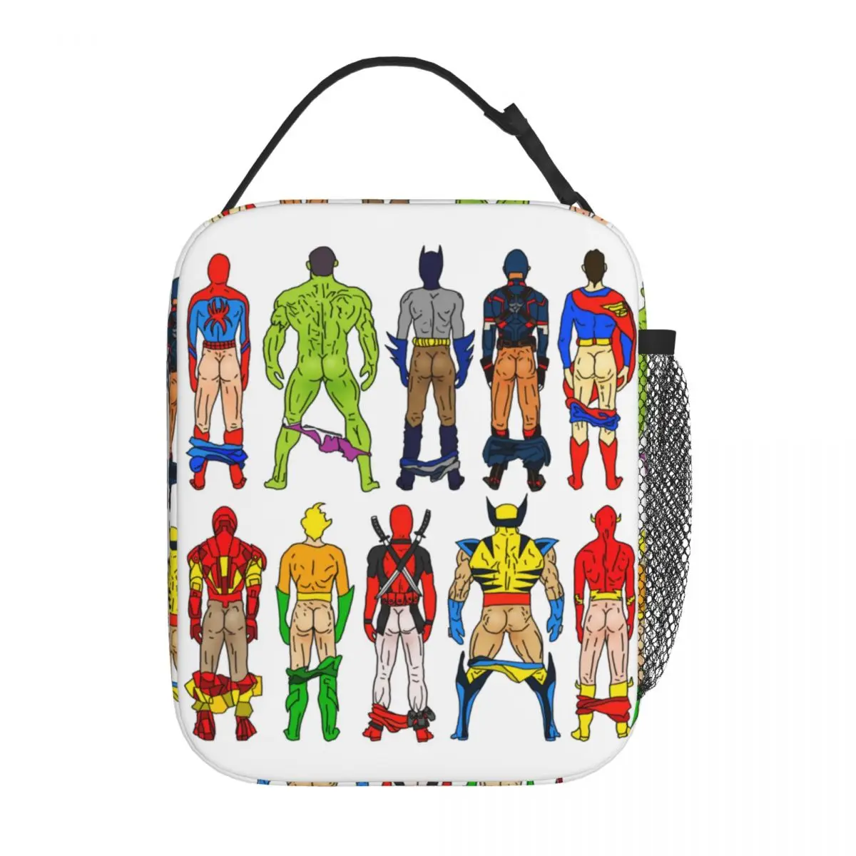 

Funny Superhero Butts Thermal Insulated Lunch Bags Office Cartoon Butt Portable Bag for Lunch Thermal Cooler Food Box