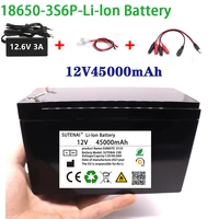 new 12v 45ah 18650 lithium battery pack 3s6p built in high current 40a solar street lamp xenon lamp backup power supply led