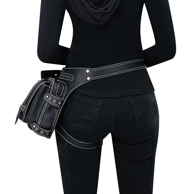 Поясная Сумка в стиле стимпанк для мужчин, уличная сумка-мессенджер на одно плечо, Женская компактная привлекательная сумочка на пояс с заклепками