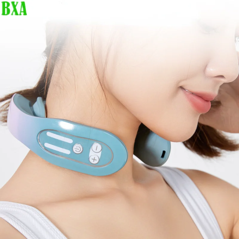 

Electric Pulse Cervical Massager Head Massage EMS TENS Neck Massager Pain Relief Heating Therapy Lymphatic Massager Relax