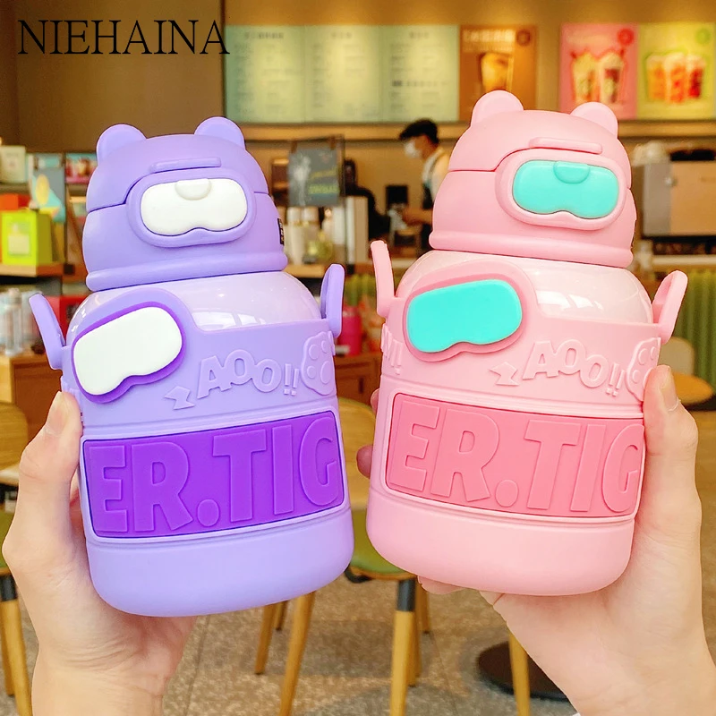 

Thermal Bottle 316 Children'S Straw Insulated Water Bottle Messenger Pot Outdoor Anti-Fall Sports Water Thermos For Children