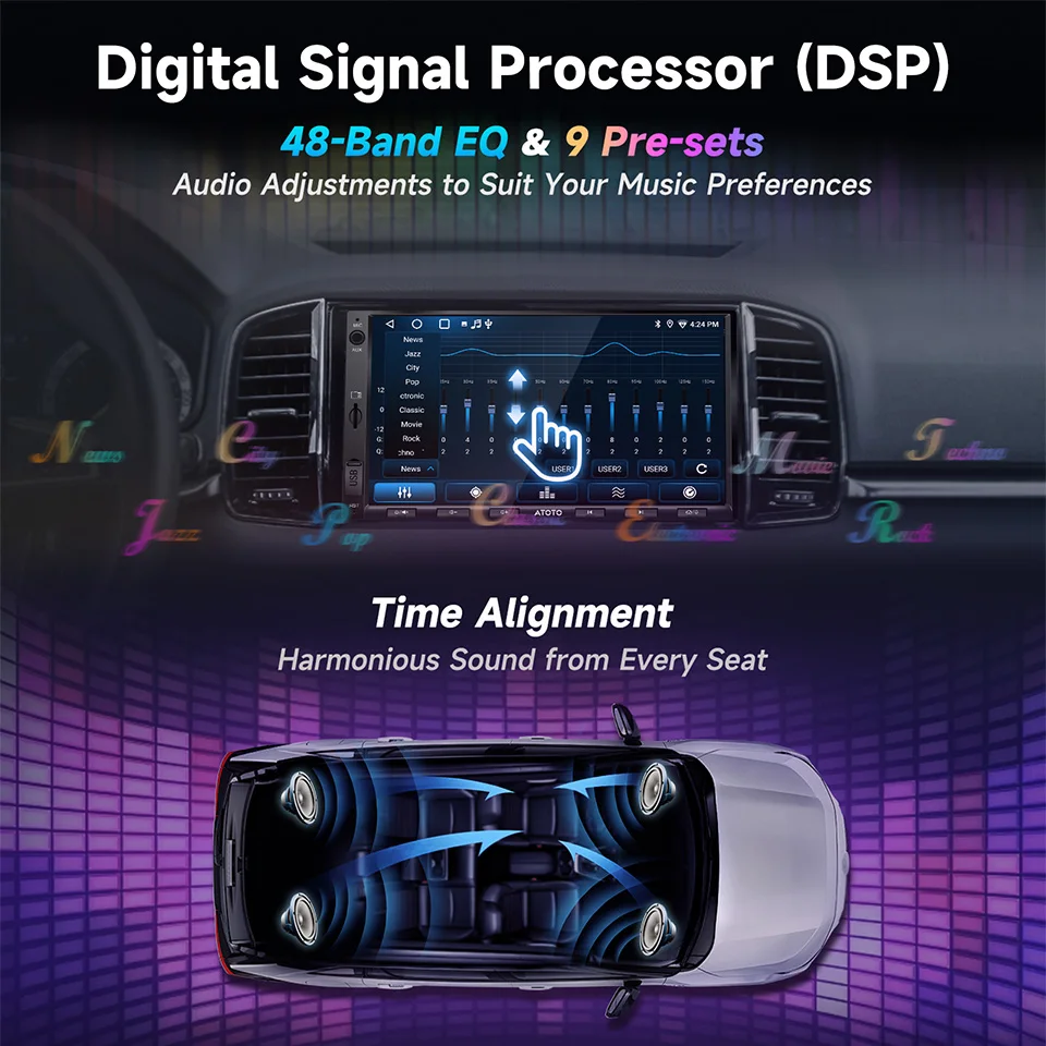 ATOTO A5L Android Double 2 Din Автомобильная стереосистема 7-дюймовый автомобильный