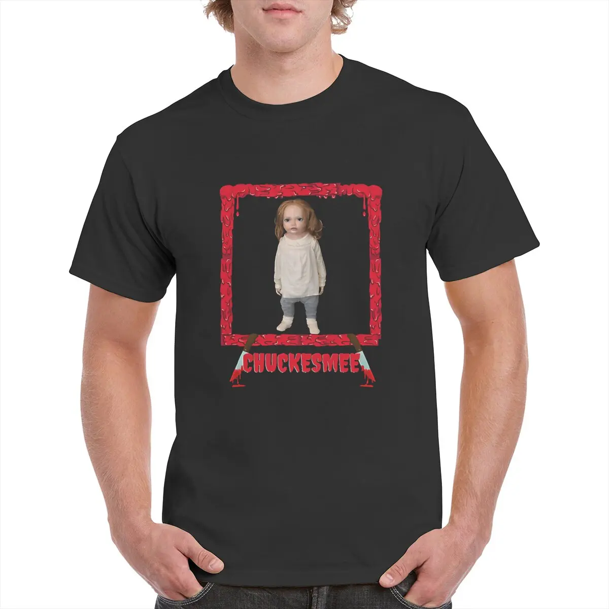 

Chuckesmee Horror Men's T Shirts Twilight Funny Tees Short Sleeve Round Neck T-Shirts 100% Cotton 4XL 5XL Clothes