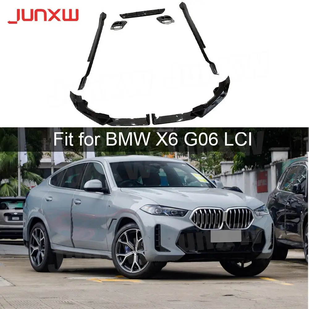 Фото Для BMW X6 G06 LCI Sport 2023 + передний спойлер для губ, задний бампер, диффузор, насадки для выхлопных газов, боковые юбки, автомобильный Стайлинг, комплекты кузова, аксессуары №2