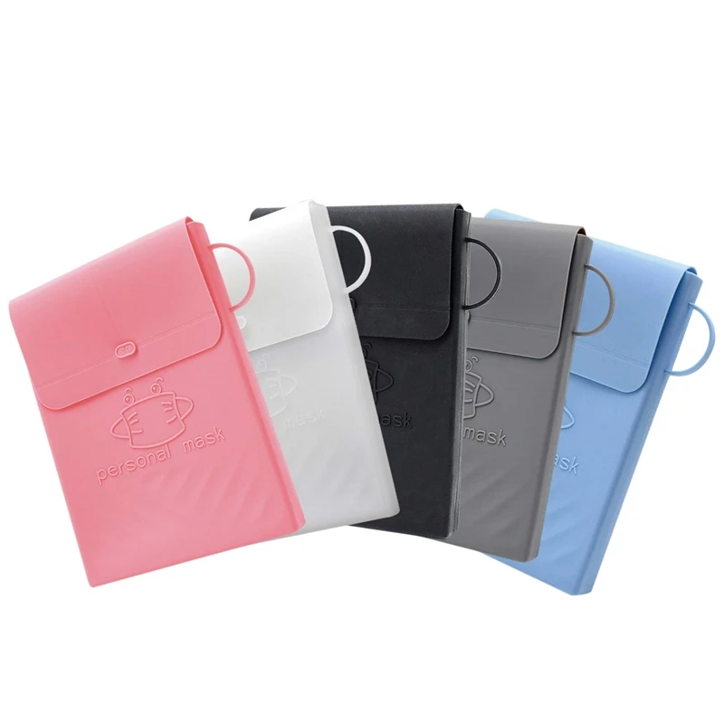 

5 Pcs Foldable Silicone Face Mask Storage Case Holder Organizer Clip, Convenient Mouth Opening Design Portable Dustproof