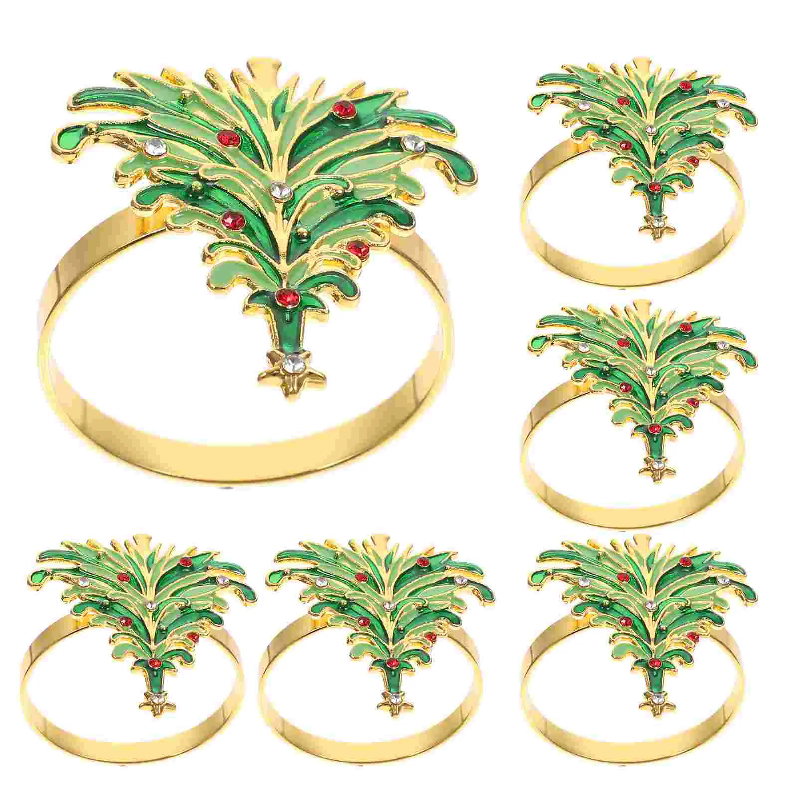 

Napkin Rings Christmas Tree Serviette Holder Table Wedding Ring Napkins Metal Buckle Holiday Decor Settings Party Supplies
