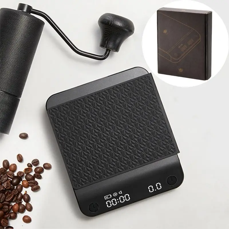 

2kg/0.1g Smart Drip Coffee Scale USB Charge Timing LED Digital High Precision Hand-Held Electronic Coffee Scale with Timer