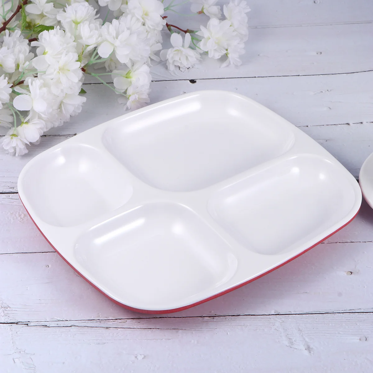 

Plates Plate Divided Dish Serving Tray Dinner Compartment Portion Control Adults Kids Lunch Meal Trays Diet Weight Melamine Loss