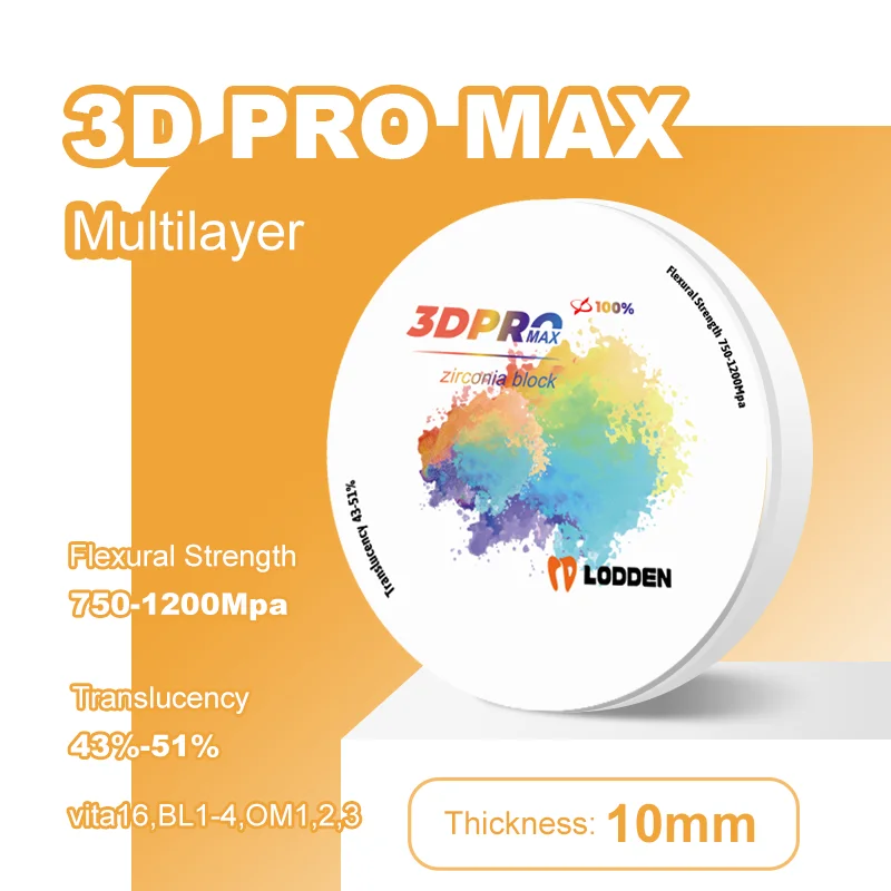 

Блок циркония для стоматологических лабораторий, 3D Pro MAX, циркониевый диск 98*10 мм для фотомагнитного моста VITA16 и детской