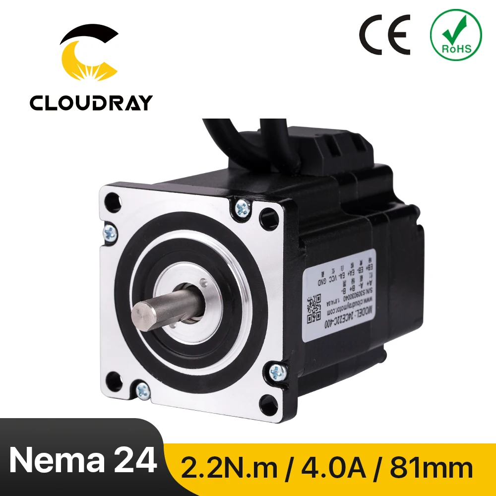 

Cloudray Nema24 Шаговый двигатель с замкнутым контуром и энкодером 2,2 Нм 4,0 А Серводвигатель для фрезерного станка с ЧПУ Гравировальный фрезерный станок