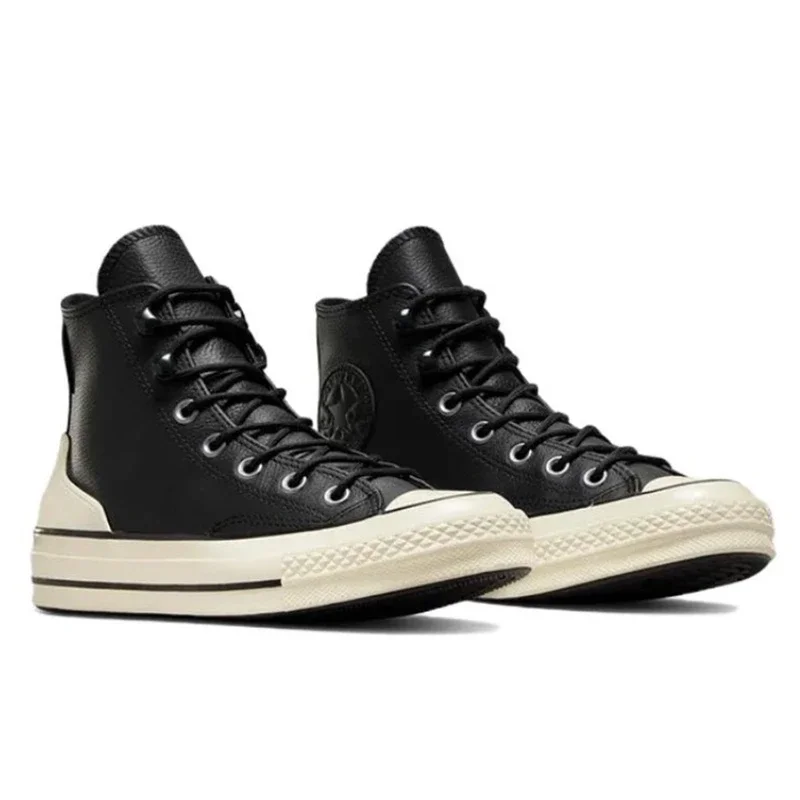 Converse Chuck 70 кожаные мужские и женские высокие повседневные туфли черно-белые
