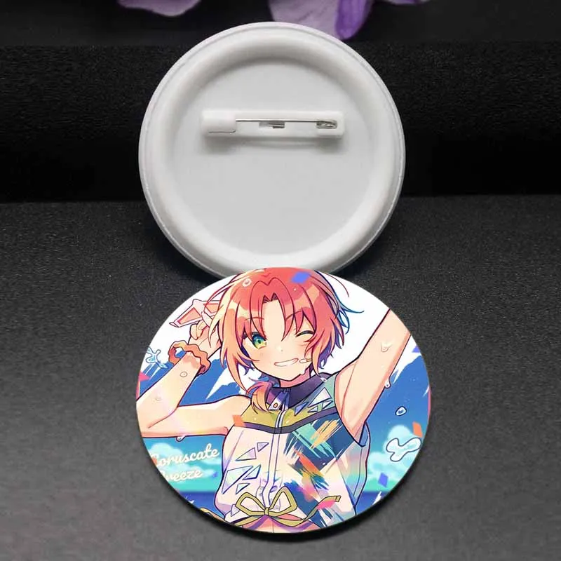 Music Game Ensemble Stars Pins Cartoon Sakuma Rei Hinata Aoi Badge Handmade Round Brooch Clothes Accessories Gifts for Friend