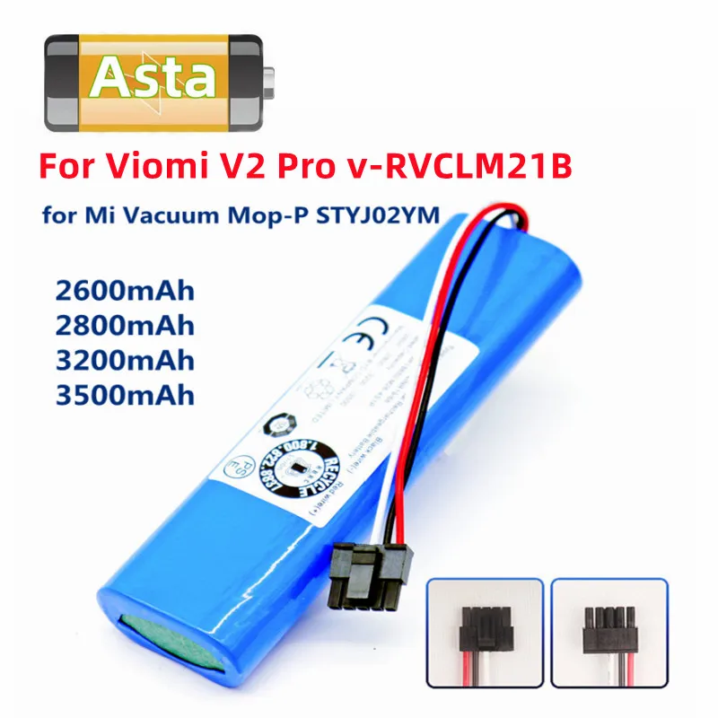 

Литий-ионная батарея 14,4 В 2600 мАч 18650 для Vio mi V2 Pro V-RVCLM21B и Mi Vacuum Mop-P STYJ02YM, сменная батарея для робота-пылесоса