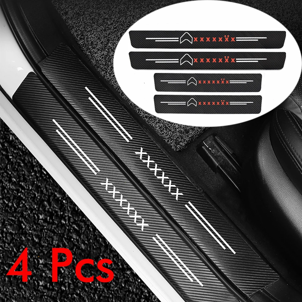 

4pcs Car Door Sill Plate Protectors Strip For Citroen C4 C3 C5 C1 C2 Berlingo C-Elysee C4-Picasso C4-Aircross Anti Scratch