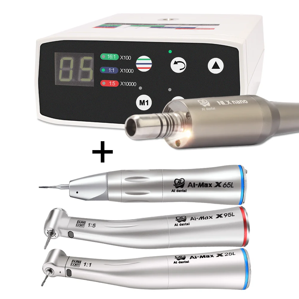 

Brushless Electric Motor With Optical X95L Increasing X25L Contra Angle And X65L Straight Dental Handpiece Equipment