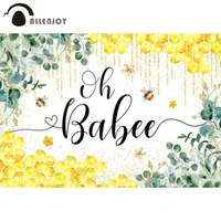 allenjoy oh babee birthday party background baby shower leaves gold honeycomb newborn banner dercor photography props backdrop