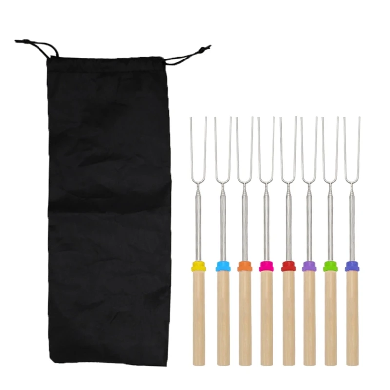Палочка для обжарки зефира телескопическая вилка Smores длинный шампур из