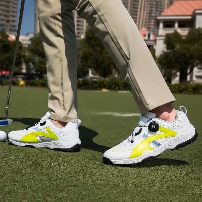 Unisex Golf Shoes Men Training Golf Shoes Track and Field Training Shoes White Grass Walking Jogging Shoes Size 36-46
