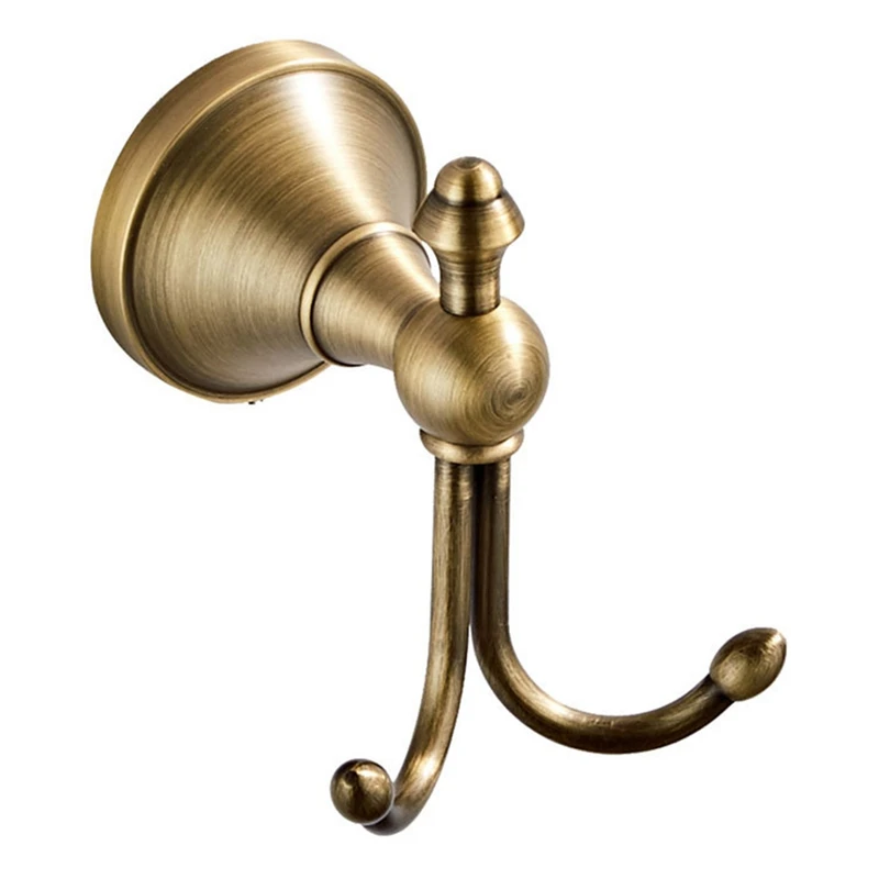 

Robe Hooks Antique Brass Towel Hooks Towel Bath Coat Hanger Door Wall Hook Retro Home Decor Bathroom Accessories