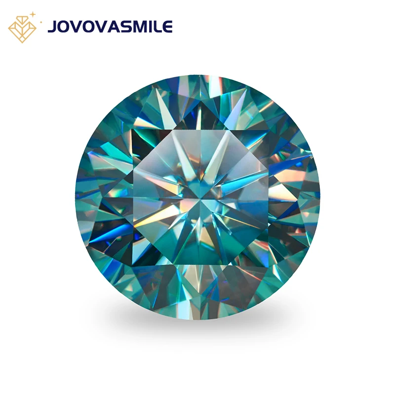 

JOVOVASMILE сине-зеленый GRA Сертифицированный Свободный Муассанит D Цвет VVS1 Круглый вырез 6,5 мм 11 мм 5ct лабораторный создан алмаз