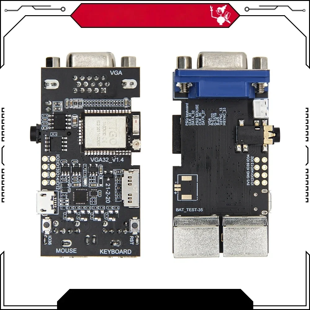Фото ЛИЛИГО ®   Модуль TTGO VGA VGA32 V1.4 PSRAM ESP32, контроллер мыши и клавиатуры PS/2, графическая библиотека, игровой движок, терминал ANSI/VT №1