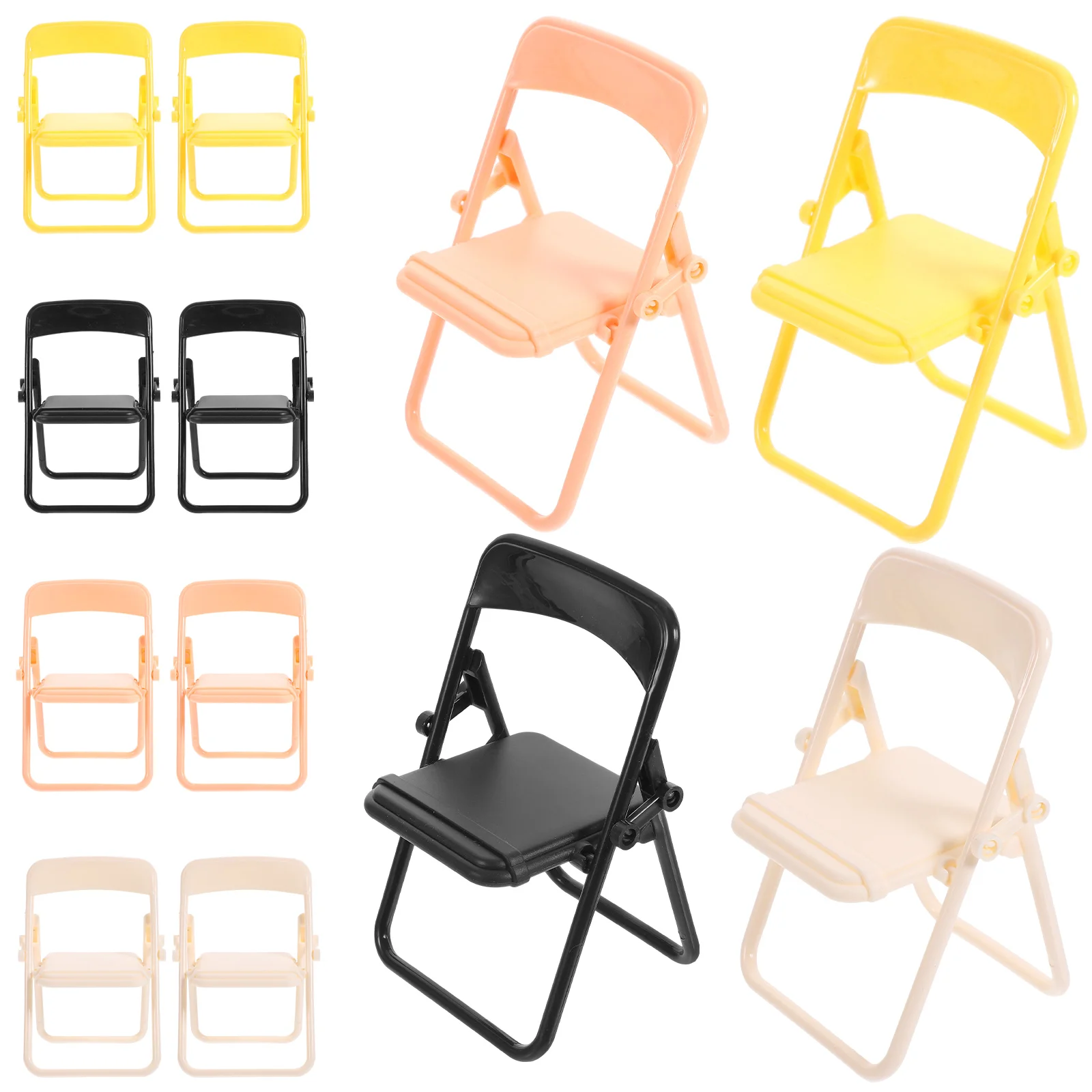 

12pcs Folding Chair Modeling Phone Stands House Folding Chair Adornments