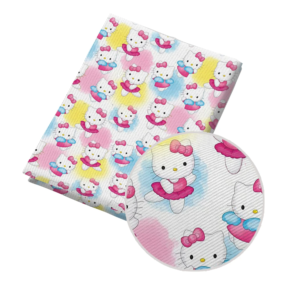 

50*145 Sanrio, Hello Kitty тканевый саржевый мультяшный принт для тканей, детский домашний текстиль, поделки «сделай сам»