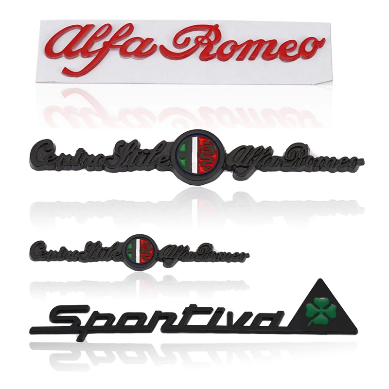 

3D Metal Car Stickers Four Leaf Clover Logo Badge Emblem Decals for Alfa Romeo GT Giulia Giulietta Stelvio Mito Quadrifoglio