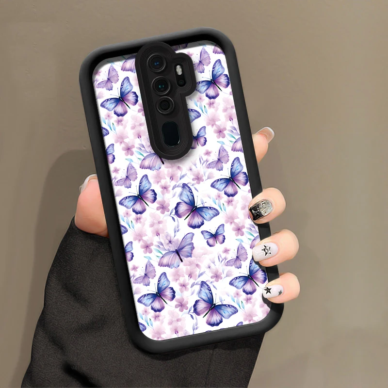 Flowers Butterfly Phone Case For OPPO A32 A31 A17 A16E A16K A16 A15 A11S A9X A7X A9 A5 A3 A3X A1 Shockproof Silicone Soft Cover