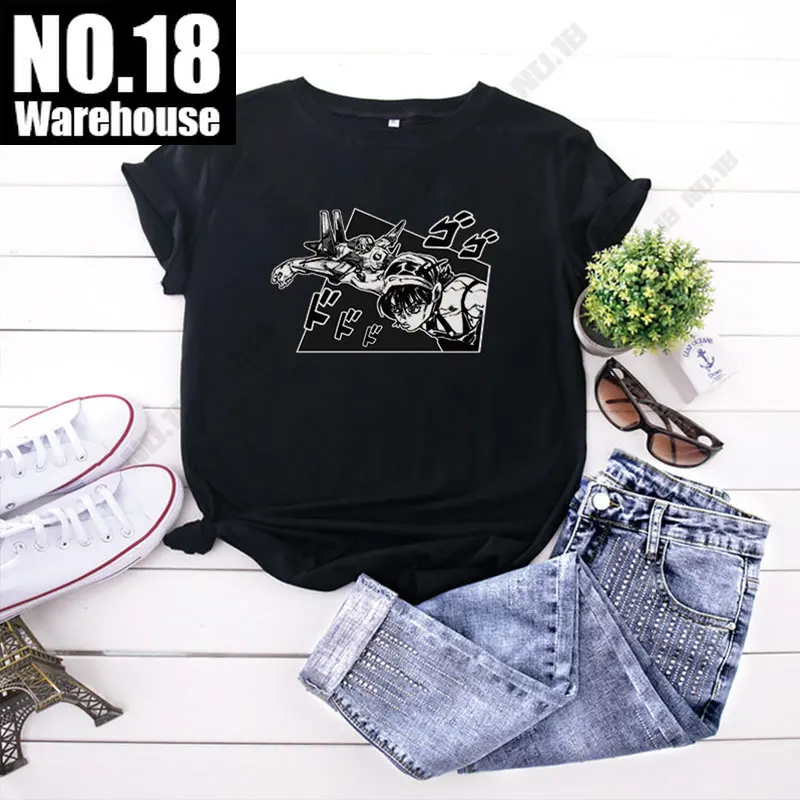 

Футболка унисекс в стиле японского аниме, смешная футболка с рисунком необычных приключений Джоджо, манга, большой размер, уличная одежда