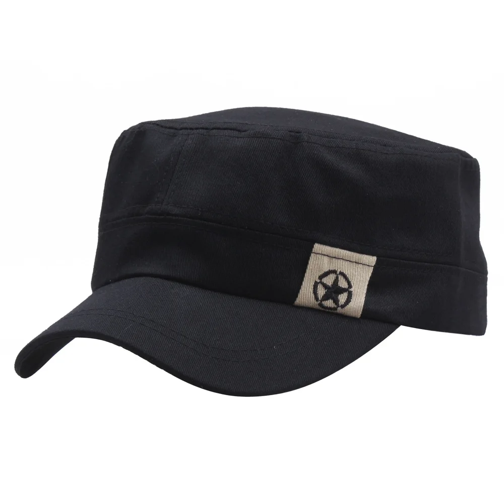

Military Style Flat Top Baseball Cap Male Female Summer Cotton Solid Snapback Cap Outdoor Sport Army Training Sun Dad Hat 2022