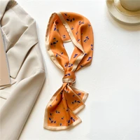 luxury 110x13cm small silk hair scarf women fashion ribbon hairbands neck tie design scarfs headband bandana shawls neckerchief